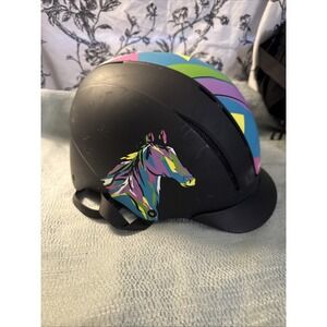 Troxel Spirit Horseback Riding Helmet Pop Art Pony Full Coverage Scratched M